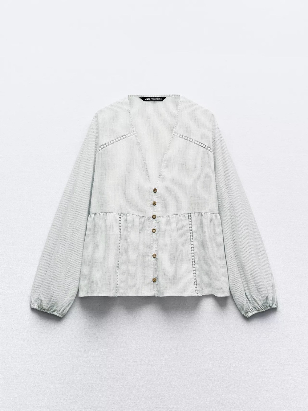 Zara Striped Lace Insert Top